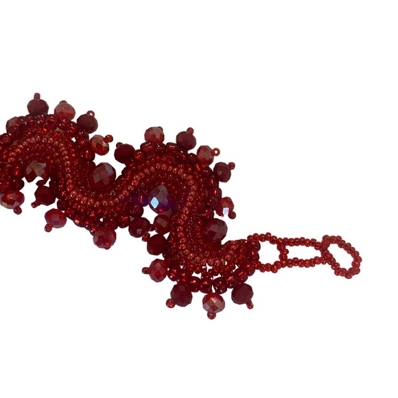 BOHO HANDMADE RED BEADED BRACELET - Picture 8 of 13